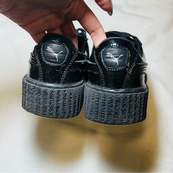 PUMA X Fenty Rihanna Creeper Wrinkled Patent Womens Trainers Black - Size: 6 - Picture 6 of 11
